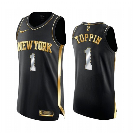 Maglia NBA New York Knicks Obi Toppin 1 2020-21 Nero Golden Edition Swingman - Uomo